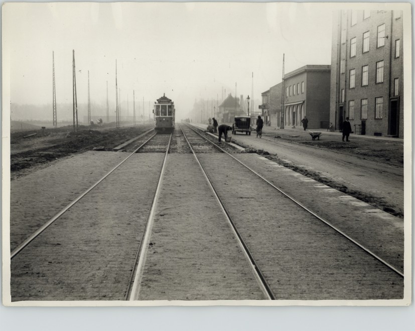 Jagtvej, december 1932 mellem Tagensvej og Lyngbyvej.