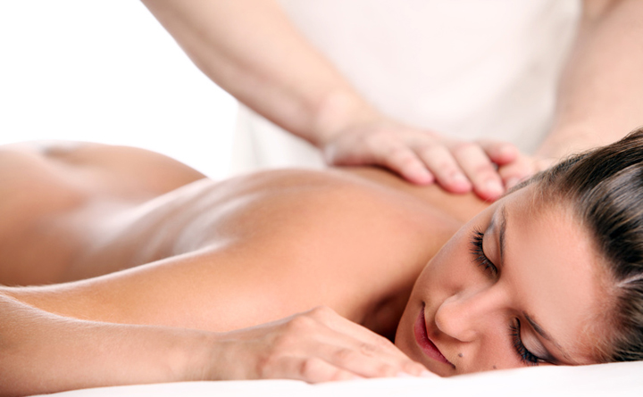 Woman enjoying a massage therapy